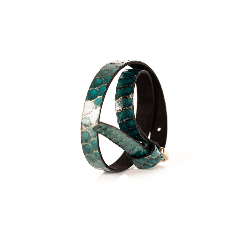 The Snake Skin Leather Double Wrap Bracelet