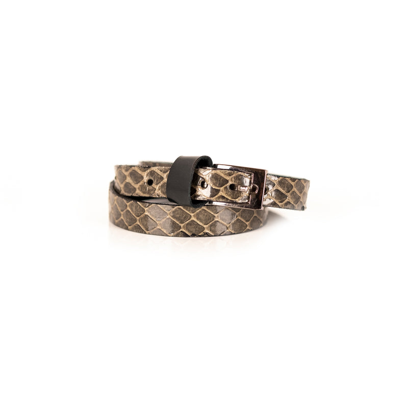 The Snake Skin Leather Double Wrap Bracelet