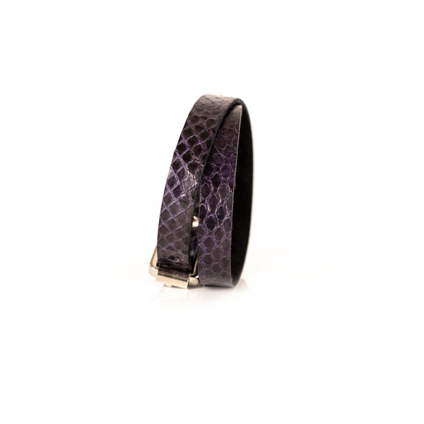 The Snake Skin Leather Double Wrap Bracelet