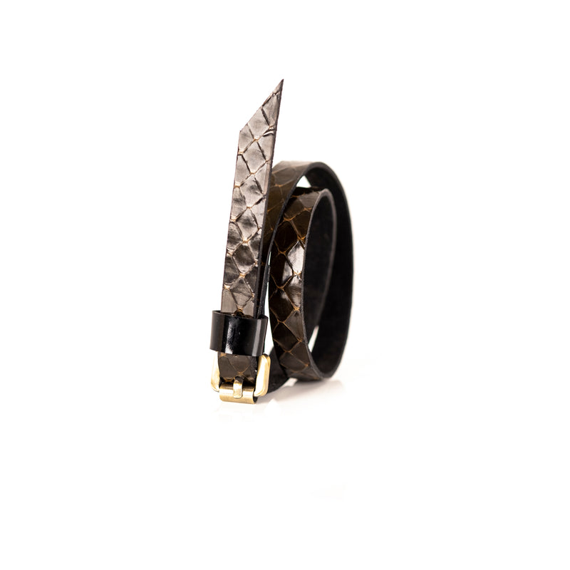 The Snake Skin Leather Double Wrap Bracelet