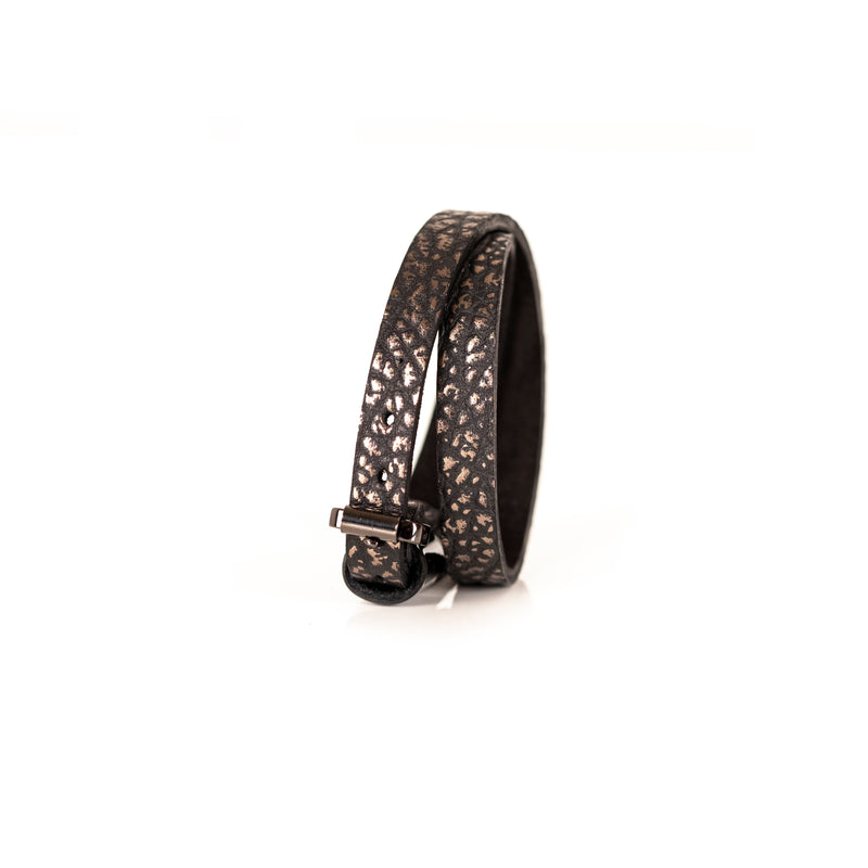 The Embossed Leather Double Wrap Bracelet
