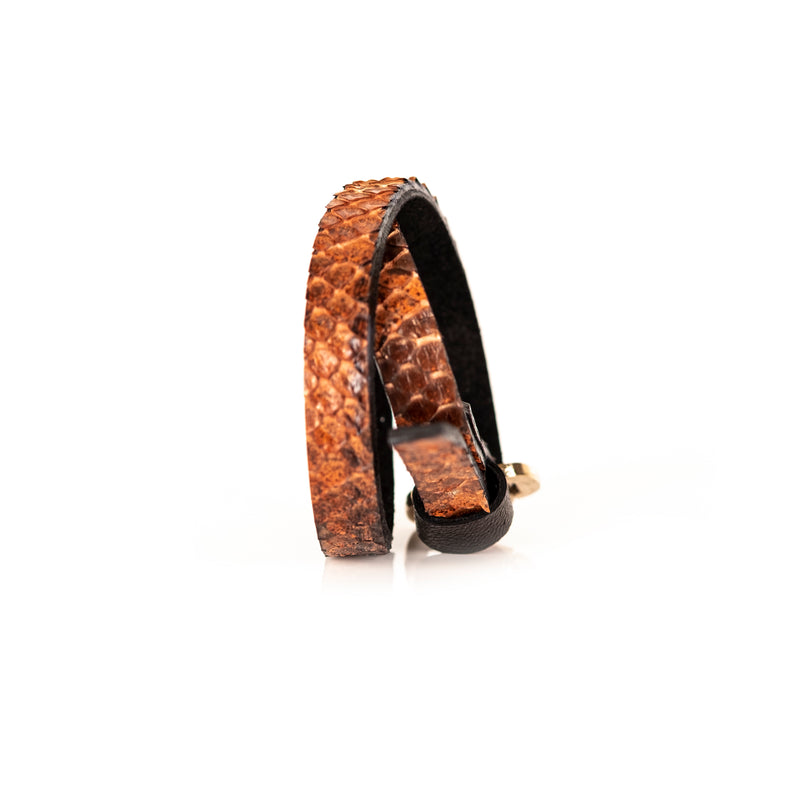 The Snake Skin Leather Double Wrap Bracelet