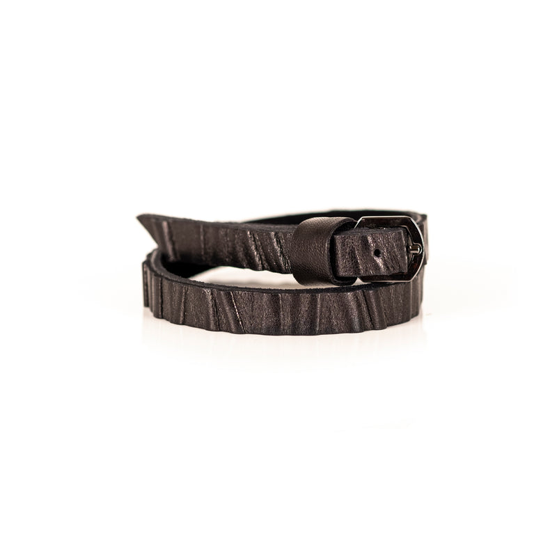 The Embossed Leather Double Wrap Bracelet