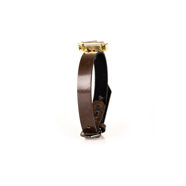 The Stackable Leather Bracelet with Swarovski Crystals