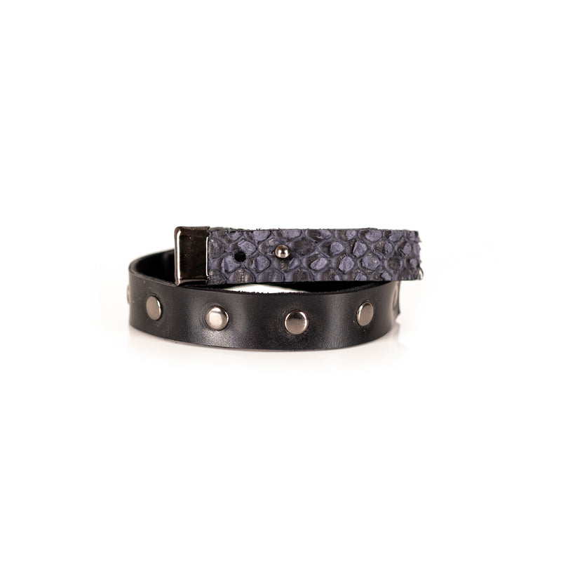 The Duo Leather Double Wrap Bracelet With Studs