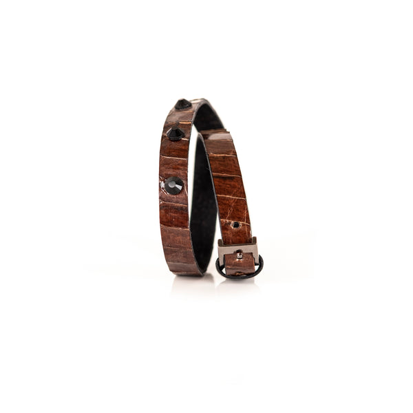 The Leather Double Wrap Bracelet With Swarovski Crystals