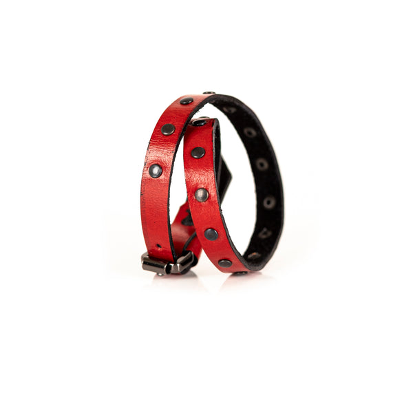 The Leather Double Wrap Bracelet With Studs