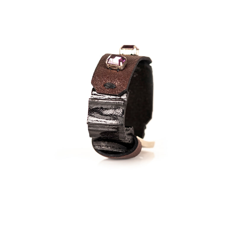 The Sparkler Leather Bracelet with Swarovski Crystals