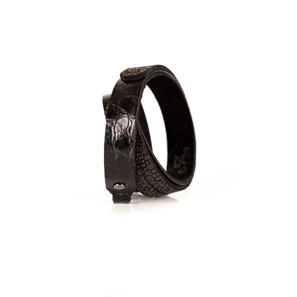 The Duo Leather Double Wrap Bracelet With Buckle