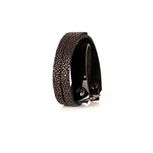 The Duo Leather Double Wrap Bracelet With Buckle