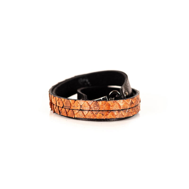 The Duo Leather Double Wrap Bracelet With Buckle