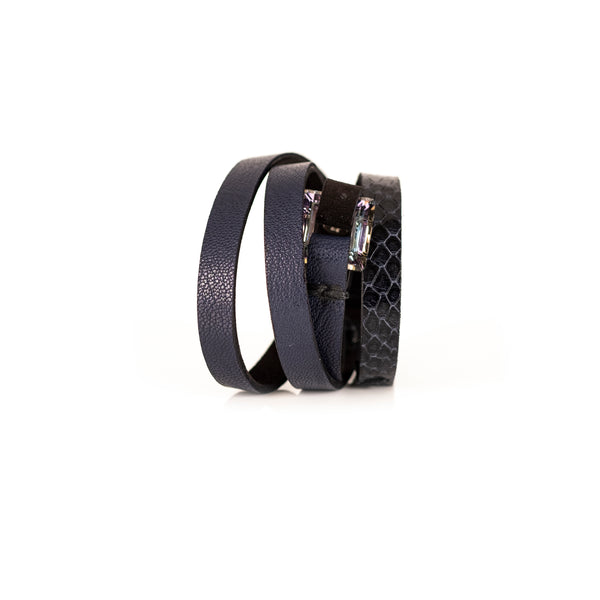The Leather Multi Wrap Bracelet With Swarovski Crystals