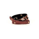 The Leather Triple Wrap Bracelet With Studs
