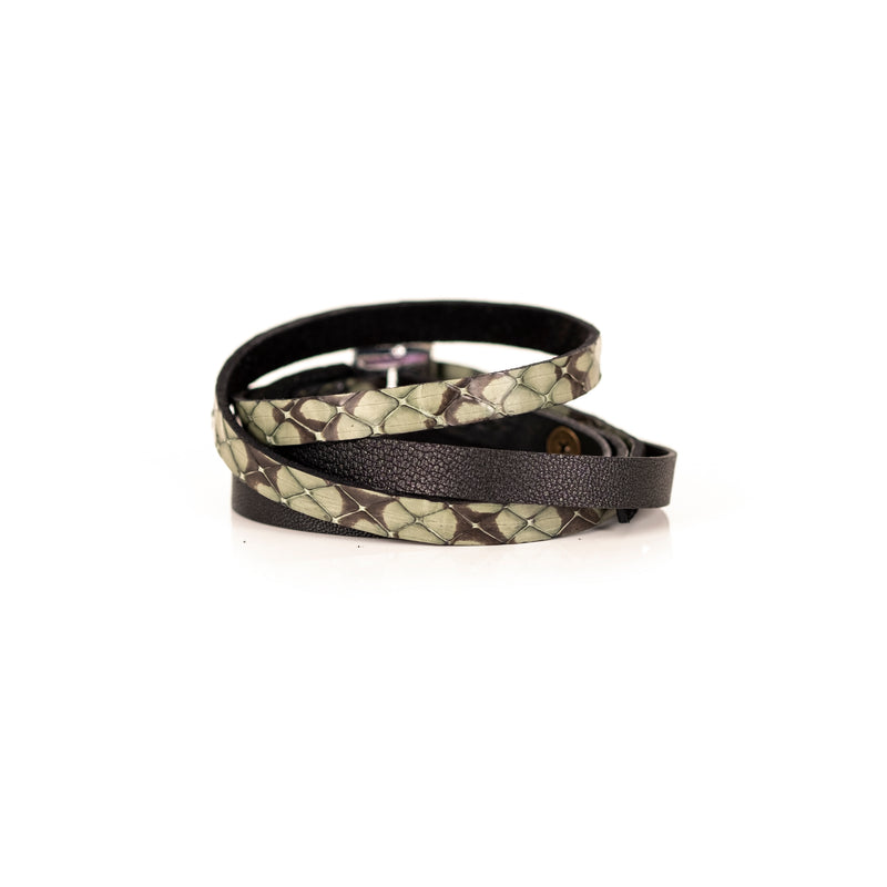 The Leather Triple Wrap Bracelet With Swarovski Crystals