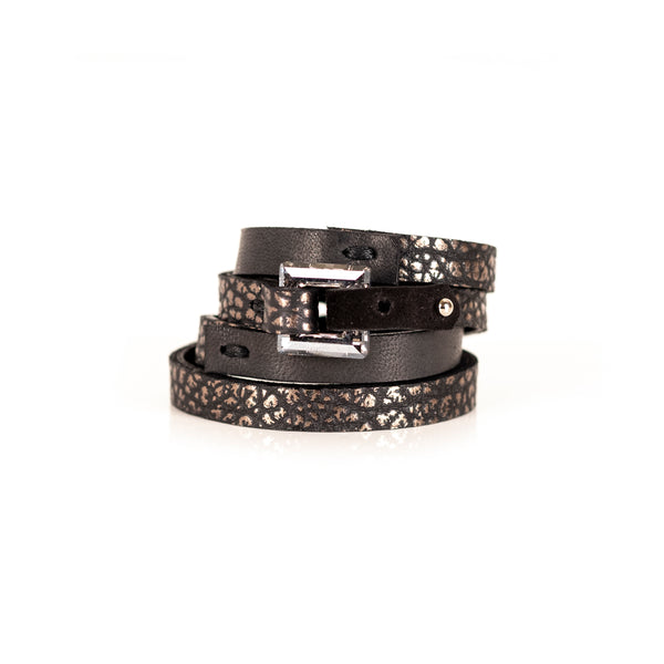 The Leather Multi Wrap Bracelet With Swarovski Crystals