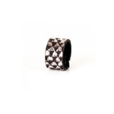 The Minimalist Brown and Silver Leather Ring