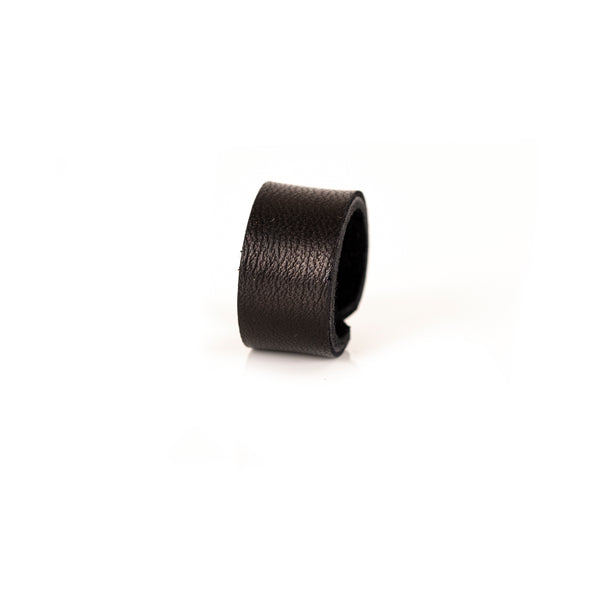 The Minimalist Matte Black Leather Ring