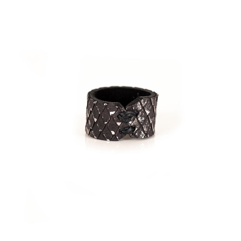 The Minimalist Vintage Black Leather Ring
