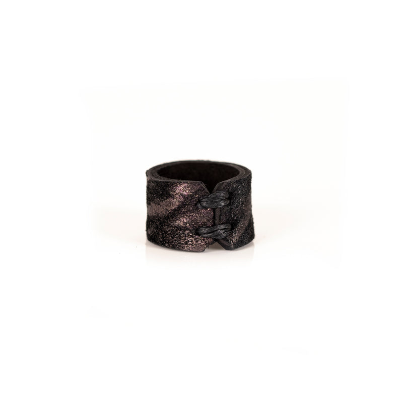 The Minimalist Black Suede Leather Ring