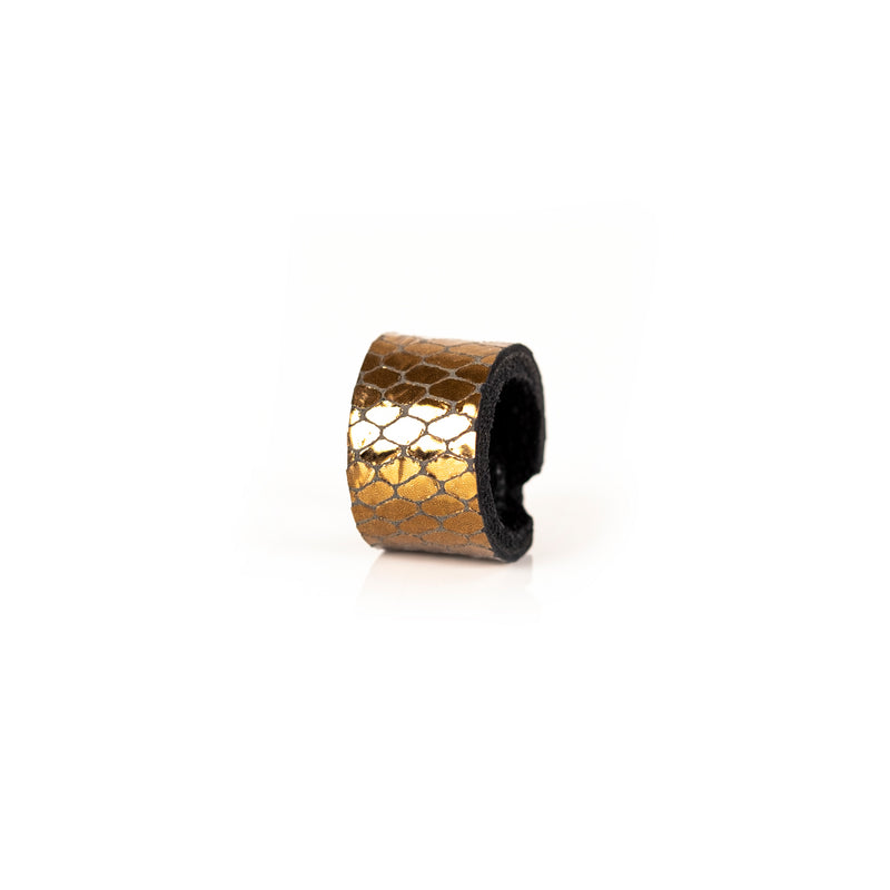 The Minimalist Shiny Gold Leather Ring