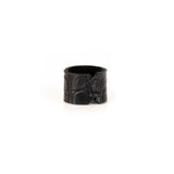 The Minimalist Embossed Black Leather Ring