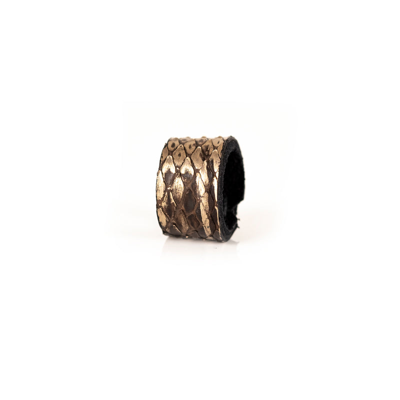 The Minimalist Matte Gold Leather Ring