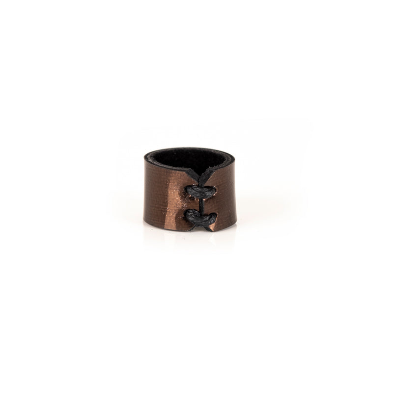 The Minimalist Shiny Brown Leather Ring