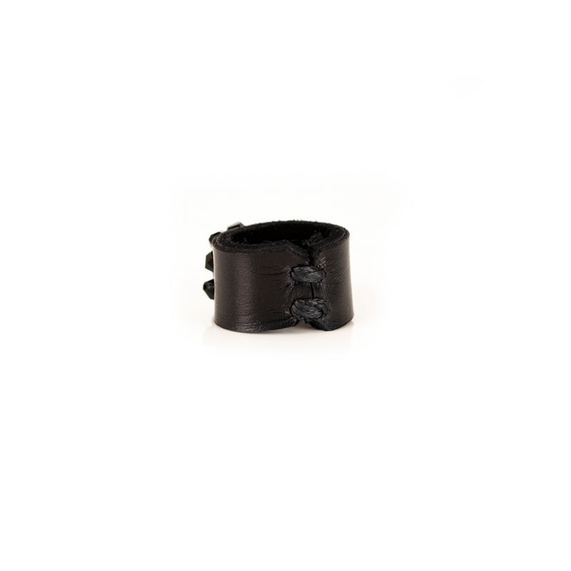 The Minimalist Black Leather Ring with Beads