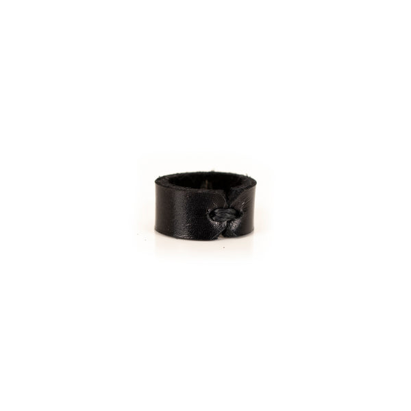 The Minimalist Arrow Black Leather Ring