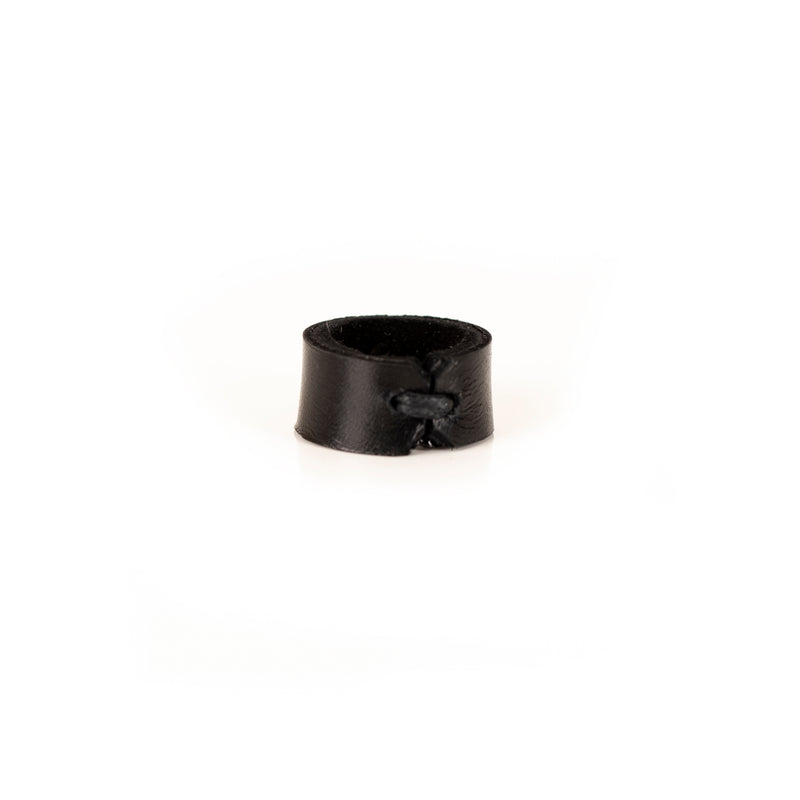 The Minimalist Cube Black Leather Ring