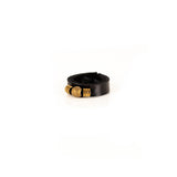The Minimalist Sphere Black Leather Ring