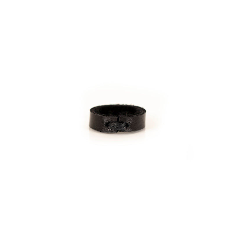 The Minimalist Sphere Black Leather Ring