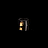 The Minimalist Cube Black Leather Ring