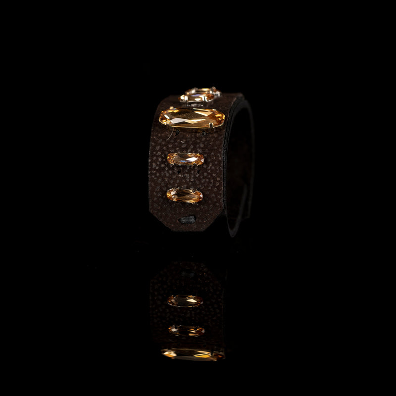 The Sparkler Leather Bracelet With Swarovski Crystals