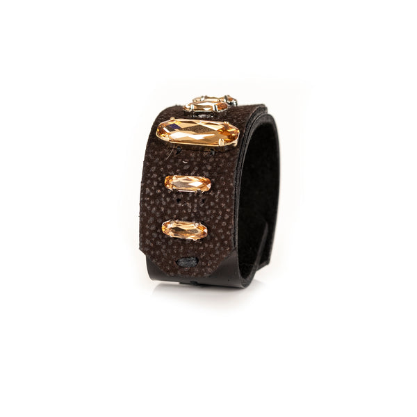 The Sparkler Leather Bracelet With Swarovski Crystals