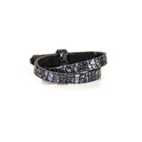 The Tiger Double Wrap Navy Leather Bracelet
