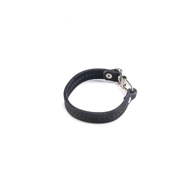 The Buckled Slim Black Leather Bracelet