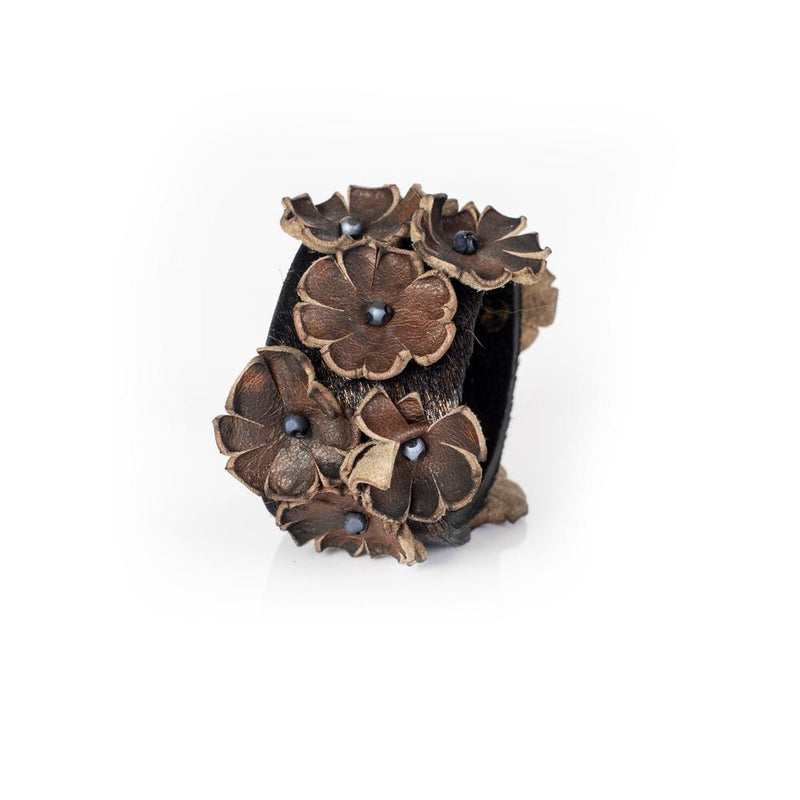 The Flower Leather Cuff