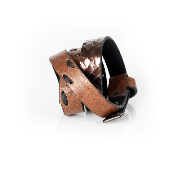 The Leather Triple Wrap Bracelet With Studs