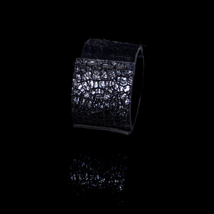 The Pony Stitched Navy Leather Cuff