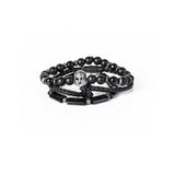 The Roman Beaded Black Bracelet Set