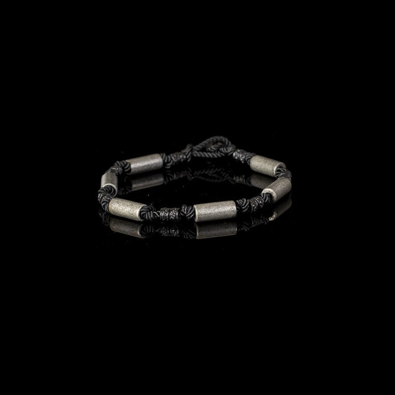 The Silver Black Rope Bracelet