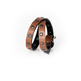 The Leather Double Wrap Bracelet With Studs
