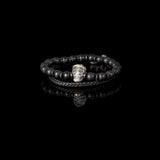 The Cool Skull Beaded Black Bracelet Set