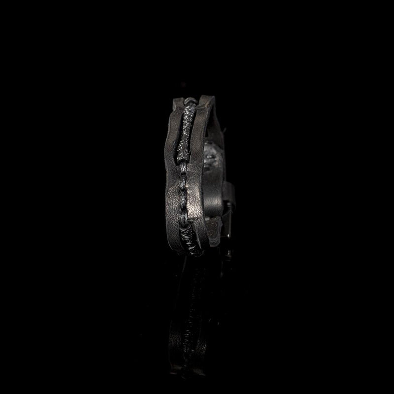 The Curvy Black Leather Bracelet