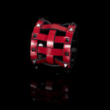 The Intertwined Red Valentine Leather Cuff