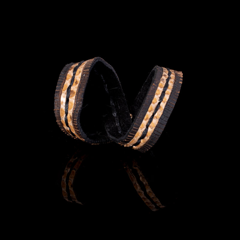 The Stitched Double Wrap Leather Bracelet