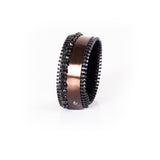 The Slim Zipper Leather Cuff with Swarovski Crystals