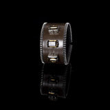 The Sparkler Zipper Leather Cuff with Swarovski Crystals