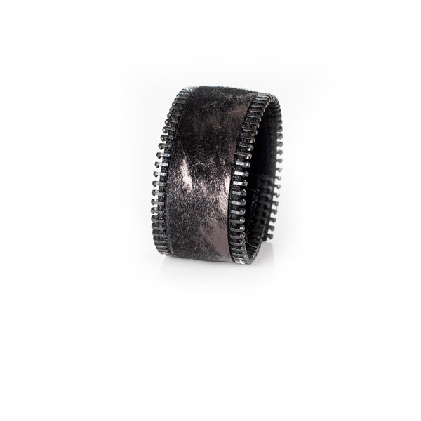 The Slim Zipper Leather Cuff